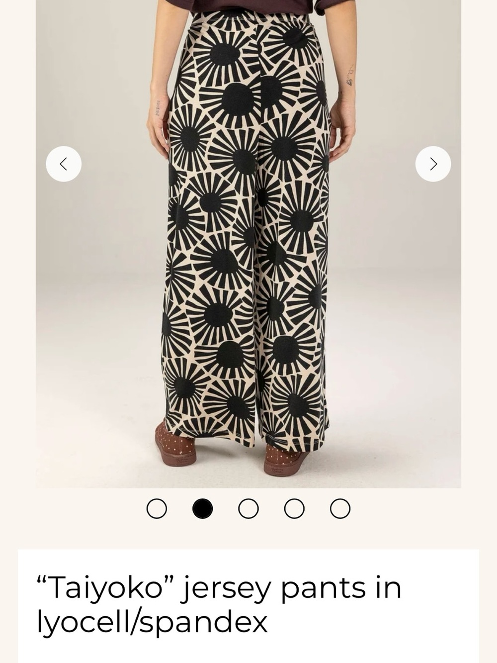 Gudrun Sjöden Wide-Leg Jersey Pants in Black & Cream - Picture 2 of 11